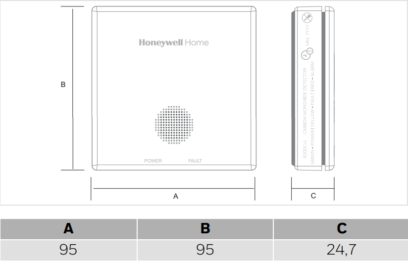 Honeywell Home koolmonoxidemelder R200C-1