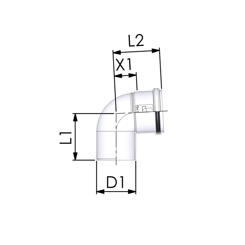 CoxDENS® Rookgasbocht 87° PP 80 mm