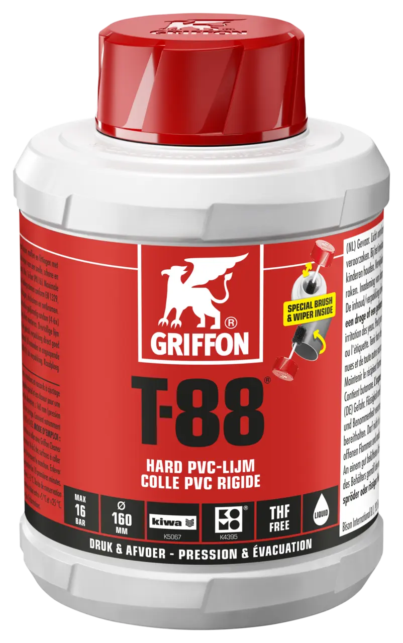 Griffon Hard PVC lijm KIWA-keur inhoud 500 ml  6110040 | CVketel.nl